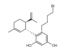 5-(4-bromobutyl)-4-[(1R,6R)-3-methyl-6-(1-methylethenyl)-2-cyclohexen-1-yl]-1,3-benzenediol结构式