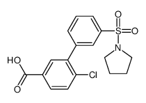 4-chloro-3-(3-pyrrolidin-1-ylsulfonylphenyl)benzoic acid结构式