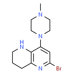 6-Bromo-8-(4-methylpiperazin-1-yl)-1,2,3,4-tetrahydro-1,5-naphthyridine结构式