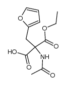 2-acetylamino-2-ethoxycarbonyl-3-(2-furyl)propanoic acid结构式