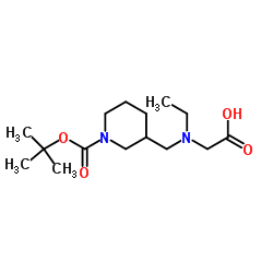 N-Ethyl-N-[(1-{[(2-methyl-2-propanyl)oxy]carbonyl}-3-piperidinyl)methyl]glycine Structure