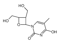 1-[(2R,3R,4S)-3,4-bis(hydroxymethyl)oxetan-2-yl]-5-methylpyrimidine-2,4-dione结构式