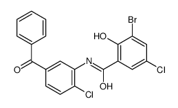 N-(5-benzoyl-2-chlorophenyl)-3-bromo-5-chloro-2-hydroxybenzamide结构式