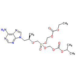 2,4,6,8-Tetraoxa-5-phosphanonanedioic acid, 5-[[(1R)-2-(6-amino-9H-purin-9-yl)-1-Methylethoxy]Methyl]-, 1-ethyl 9-(1-Methylethyl) ester, 5-oxide结构式