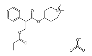 (8,8-dimethyl-8-azoniabicyclo[3.2.1]octan-3-yl) 2-phenyl-3-propanoyloxypropanoate,nitrate Structure