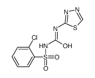 1-(2-chlorophenyl)sulfonyl-3-(1,3,4-thiadiazol-2-yl)urea结构式