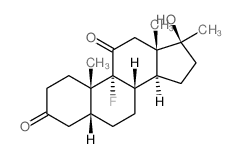 Androstane-3,11-dione,9-fluoro-17-hydroxy-17-methyl-, (5b,17b)- (9CI) Structure
