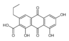 9,10-Dihydro-1,6,8-trihydroxy-9,10-dioxo-3-propyl-2-anthracenecarboxylic acid Structure