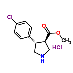 Methyl (3R,4S)-4-(4-chlorophenyl)-3-pyrrolidinecarboxylate hydrochloride (1:1) Structure