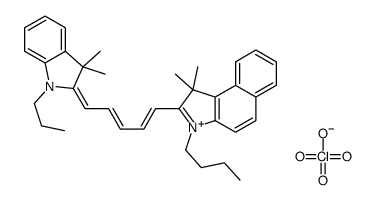 3-Butyl-2-[5-(1-butyl-3,3-dimethylindol-2(3H)-ylidene)pentane-1,3-dienyl]-1,1-dimethyl-1H-benzo[e]indolinium perchlorate结构式
