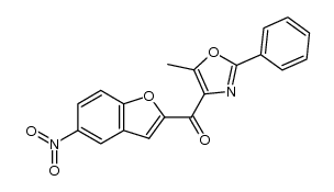 (5-methyl-2-phenyloxazol-4-yl)(5-nitrobenzofuran-2-yl)methanone结构式