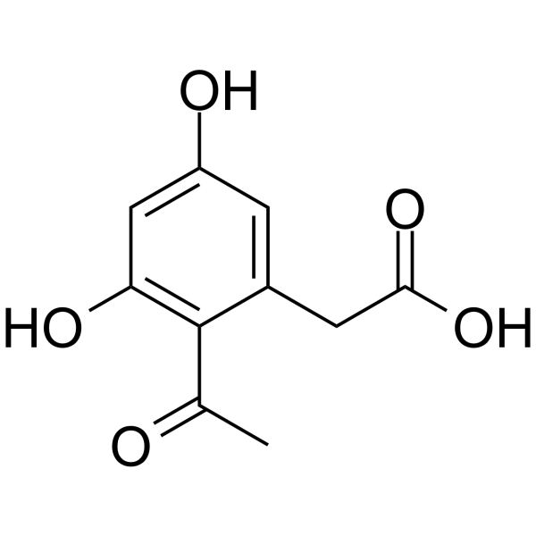 2-Acetyl-3,5-dihydroxyphenylacetic acid结构式