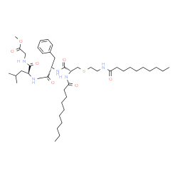 3-[[2-(1-Oxodecylamino)ethyl]thio]-N-(1-oxodecyl)-L-Ala-L-Phe-L-Leu-Gly-OMe结构式