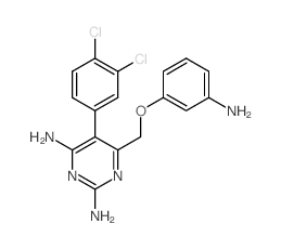 6-[(3-aminophenoxy)methyl]-5-(3,4-dichlorophenyl)pyrimidine-2,4-diamine结构式