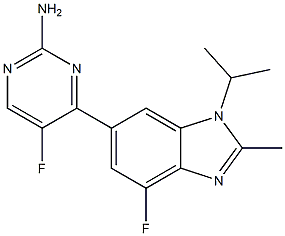 5-fluoro-4-(4-fluoro-1-isopropyl-2-methyl-1H-benzo[d]imidazol-6-yl)pyrimidin-2-amine结构式