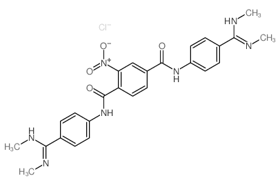 1,4-Benzenedicarboxamide,N1,N4-bis[4-[(methylamino)(methylimino)methyl]phenyl]-2-nitro-, hydrochloride(1:2)结构式