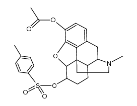 3-acetoxy-4,5α-epoxy-17-methyl-6α-(toluene-4-sulfonyloxy)-morphinane结构式