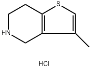 Thieno[3,2-c]pyridine, 4,5,6,7-tetrahydro-3-methyl-, hydrochloride (1:1) Structure