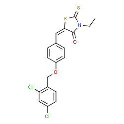 5-((4-[(2,4-DICHLOROBENZYL)OXY]PHENYL)METHYLENE)-3-ETHYL-2-THIOXO-1,3-THIAZOLAN-4-ONE结构式