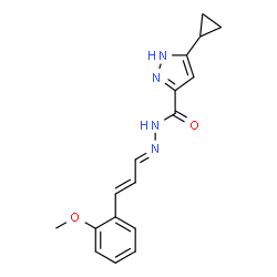 3-cyclopropyl-N-((1E,2E)-3-(2-methoxyphenyl)allylidene)-1H-pyrazole-5-carbohydrazide structure