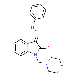 1-(MORPHOLINOMETHYL)-1H-INDOLE-2,3-DIONE 3-(N-PHENYLHYDRAZONE)结构式