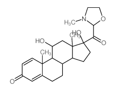 11,17-dihydroxy-10,13-dimethyl-17-(3-methyloxazolidine-2-carbonyl)-7,8,9,11,12,14,15,16-octahydro-6H-cyclopenta[a]phenanthren-3-one结构式