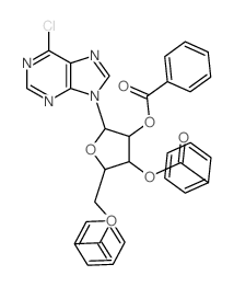 [3,4-dibenzoyloxy-5-(6-chloropurin-9-yl)oxolan-2-yl]methyl benzoate structure