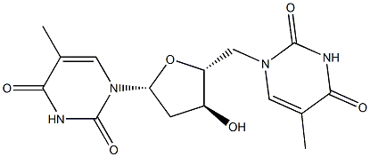 5'-Deoxy-5'-[3,4-dihydro-5-methyl-2,4-dioxopyrimidin-1(2H)-yl]thymidine结构式