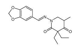 3,3-Diethyl-5-methyl-1-(piperonylideneamino)-2,4-piperidinedione结构式