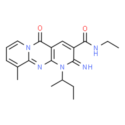 1-sec-butyl-N-ethyl-2-imino-10-methyl-5-oxo-1,5-dihydro-2H-dipyrido[1,2-a:2,3-d]pyrimidine-3-carboxamide structure