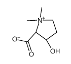 (2S)-3-hydroxy-1,1-dimethylpyrrolidin-1-ium-2-carboxylate结构式