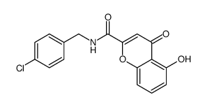 5-HYDROXY-4-OXO-4H-CHROMENE-2-CARBOXYLIC ACID 4-CHLORO-BENZYLAMIDE结构式