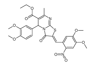 ethyl 2-[(4,5-dimethoxy-2-nitrophenyl)methylidene]-5-(3,4-dimethoxyphenyl)-7-methyl-3-oxo-5H-[1,3]thiazolo[3,2-a]pyrimidine-6-carboxylate Structure