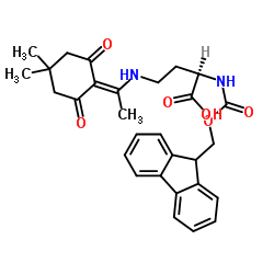 (2R)-4-[[1-(4,4-二甲基-2,6-二氧代环己亚基)乙基]氨基]-2-[[(9H-芴-9-基甲氧基)羰基]氨基]丁酸结构式