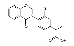 2-[3-chloro-4-(4-oxo-4H-benzo[e][1,3]oxazin-3-yl)-phenyl]-propionic acid结构式
