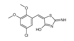 (5Z)-2-amino-5-[(5-chloro-2,3-dimethoxyphenyl)methylidene]-1,3-thiazol-4-one Structure