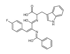 2-[[(Z)-2-benzamido-3-(4-fluorophenyl)prop-2-enoyl]amino]-3-(1H-indol-3-yl)propanoic acid Structure