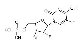 [(2R,3R,4R,5R)-4-fluoro-5-(5-fluoro-2,4-dioxopyrimidin-1-yl)-3-hydroxyoxolan-2-yl]methyl dihydrogen phosphate结构式