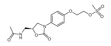 Methanesulfonic acid 2-{4-[(S)-5-(acetylamino-methyl)-2-oxo-oxazolidin-3-yl]-phenoxy}-ethyl ester结构式