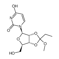 O2',O3'-(1-methoxy-propane-1,1-diyl)-uridine Structure