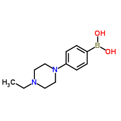 [4-(4-Ethyl-1-piperazinyl)phenyl]boronic acid结构式
