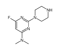 6-fluoro-N,N-dimethyl-2-piperazin-1-ylpyrimidin-4-amine结构式