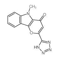 5-Methyl-2-(1H-tetraazol-5-yl)pyrano(3,2-b)indol-4(5H)-one结构式