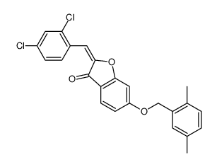 2-[(2,4-dichlorophenyl)methylidene]-6-[(2,5-dimethylphenyl)methoxy]-1-benzofuran-3-one结构式