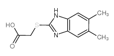 Aceticacid, 2-[(5,6-dimethyl-1H-benzimidazol-2-yl)thio]- Structure