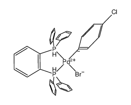 bromo(4-chlorophenyl)(1,2-bis(diphenylphosphino)benzene)palladium结构式
