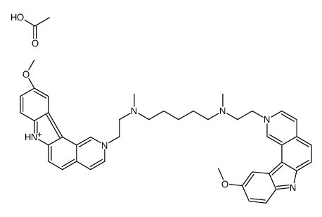 N,N'-bis[2-(10-methoxy-7H-pyrido[4,3-c]carbazol-2-ium-2-yl)ethyl]-N,N'-dimethylpentane-1,5-diamine,acetate结构式