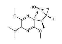 (2S,5R,1'R,1''R,2''R)-2-[1'-(2''-hydroxy-cyclopropyl)-ethyl]-5-isopropyl-3,6-dimethoxy-2,5-dihydropyrazine结构式