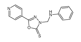 3-(anilinomethyl)-5-pyridin-4-yl-1,3,4-oxadiazole-2-thione Structure