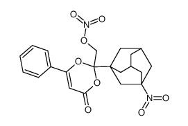 2-(3-Nitro-1-adamantyl)-2-nitroxymethyl-6-phenyl-1,3-dioxen-4-one结构式